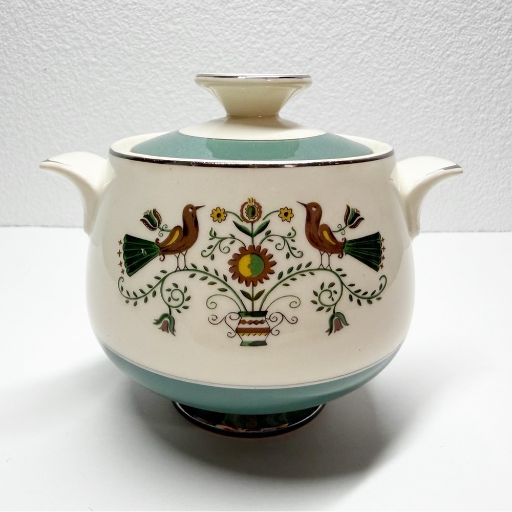 Vintage Homer Laughlin Cavalier Persian Garden Sugar Creamer Canister Set - Picture 10 of 16